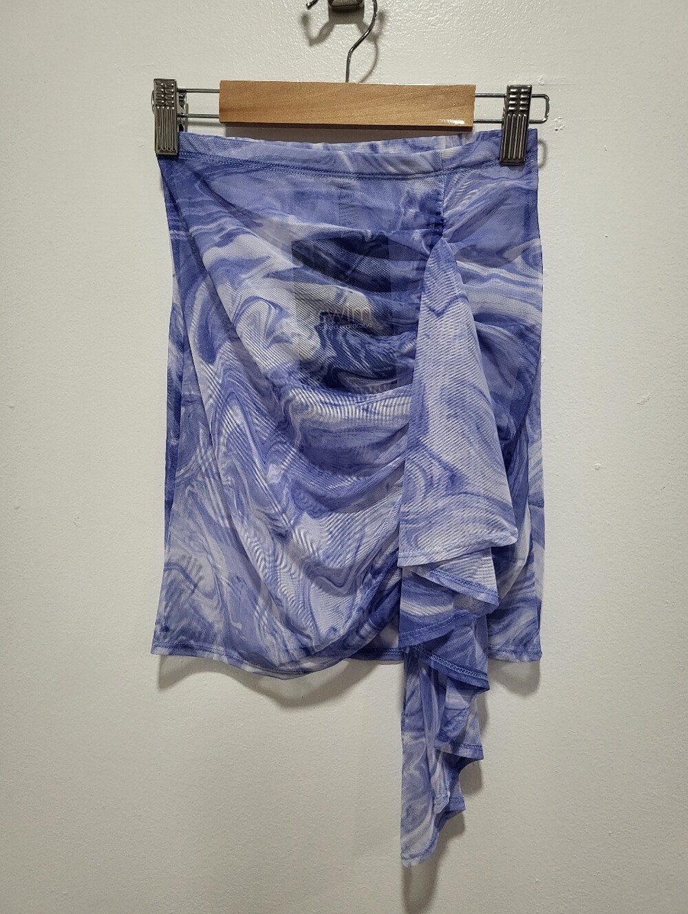 NWT Naked Wardrobe Swim Coverup Skirt in Blue Smoke - Size XS